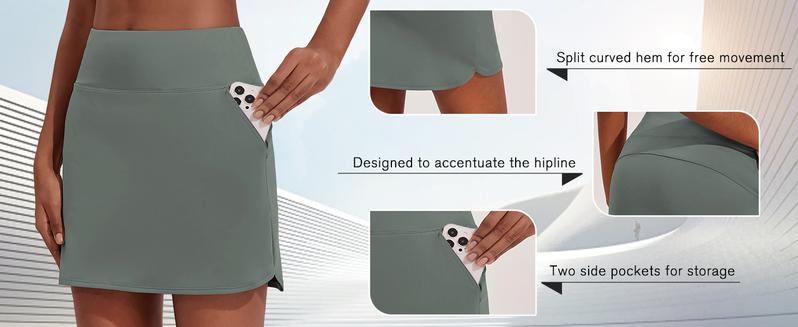PINSPARK Golf Skirts for Women High Waisted Tennis Skort Skirts with 3 Pockets A Line Athletic Skirt Pickleball Workout