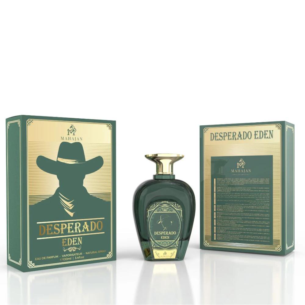 Mahajan Desperado Eden Eau de Parfum for Men 3.4 oz | Tropical Woody Green Fragrance with Mint, Coconut & Sandalwood | Long-Lasting Signature Scent Tonka Bean with Edp Strength