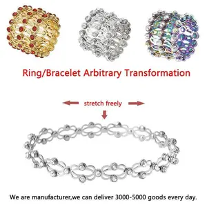 2-In-1 Charm & Shiny Stretchable Ring to Bracelet For Women