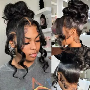 【30"=$107】Redice 360 Lace Front Wigs Human Hair Body Wave Wig Pre Plucked Glueless Wigs for Women Drawstring  Honey Blonde Ombre Frontal HD Lace Wig Human Hair 4/27 & Natural Black 180% Density