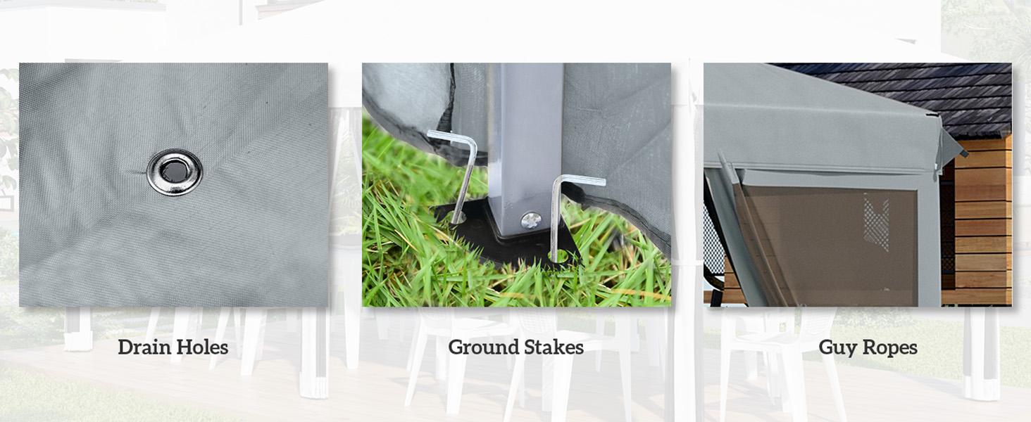 Outsunny 10' x 10'/10' x 20' Pop Up Canopy Tent with Netting, Heavy Duty Party Tent, Large Tents for Parties with Carry Bag for Outdoor, Garden, Patio