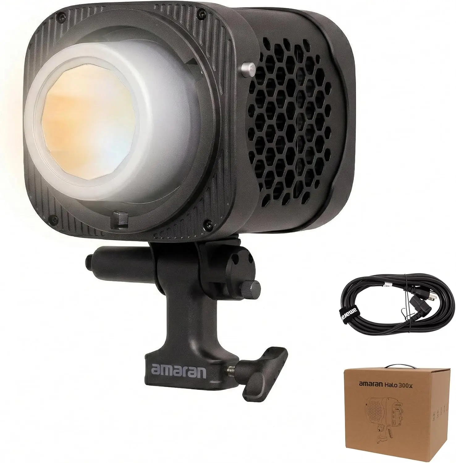 amaran Halo 300x Bi-Color COB LED Video Light, 305W Continuous Output Lighting 2700K-6500K, 16200 Lux@1m App/DMX Control, Bowens Mount Studio Monolight for Photography, Livestreaming, Video Production