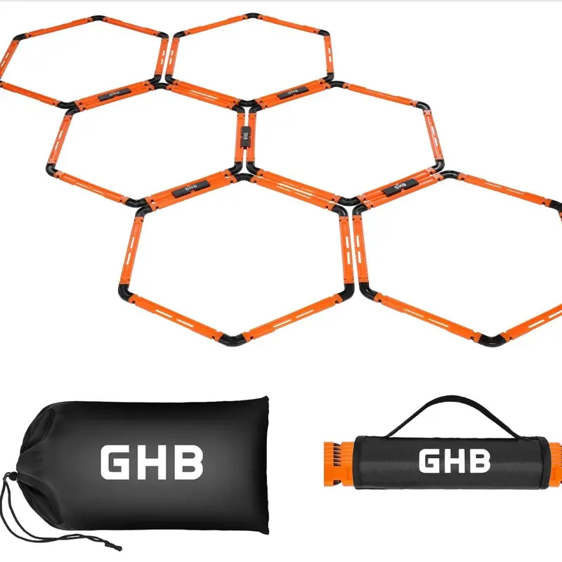 Hex Agility Rings for Football Route Running & Speed Training – Footwork Ladder Alternative for WR, DB & Athletes