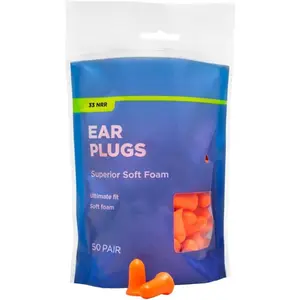 Soft Foam Earplugs, 100 Count (1 Pack of 50 Pairs)