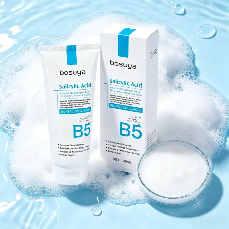B5 Salicylic Acid Foaming Facial Cleanser - Oil Control, Deep Pore Cleansing, Blackhead Remover, Moisture-Boosting, Gentle Daily Calming Matte Cleanser for Oily Skin