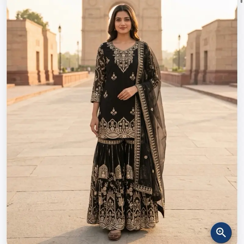 Women's Traditional Elegant Premium Heavy Partywear Sharara Set - Statement Style, Ideal for Special Occasions