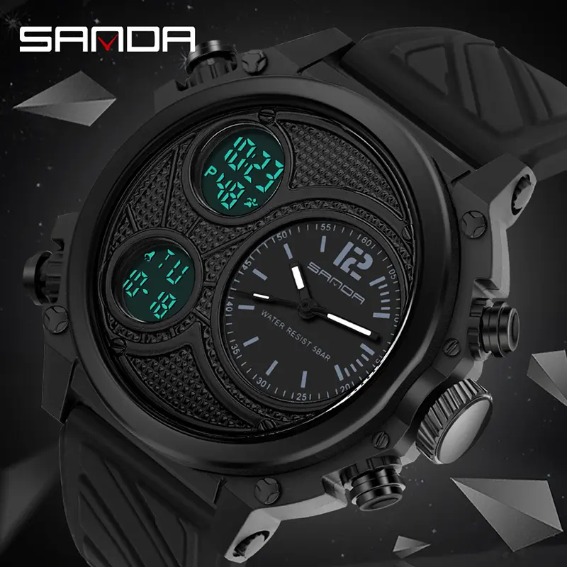Men's Outdoor Sports Digital Watch, Waterproof LED Backlight Tactical Wristwatch for Hiking and Running Men's Outdoor Sports Digital Watch, Waterproof LED Backlight Tactical Wristwatch for Hiking and Running