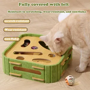 Scratch-Resistant Felt-Covered Cat Maze Toy with Balls, Durable Non-Flaky Design, Great for Mental Stimulation, Exercise & Boredom Relief for All Indoor Cats