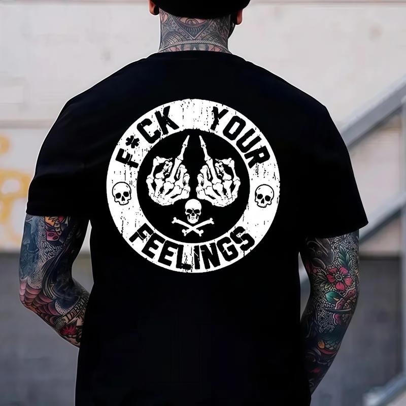 F*ck Your Feelings Skull Tee - Bold Statement Graphic T-shirt| Limited Edition Streetwear Casual Angel graphic tee shirts men