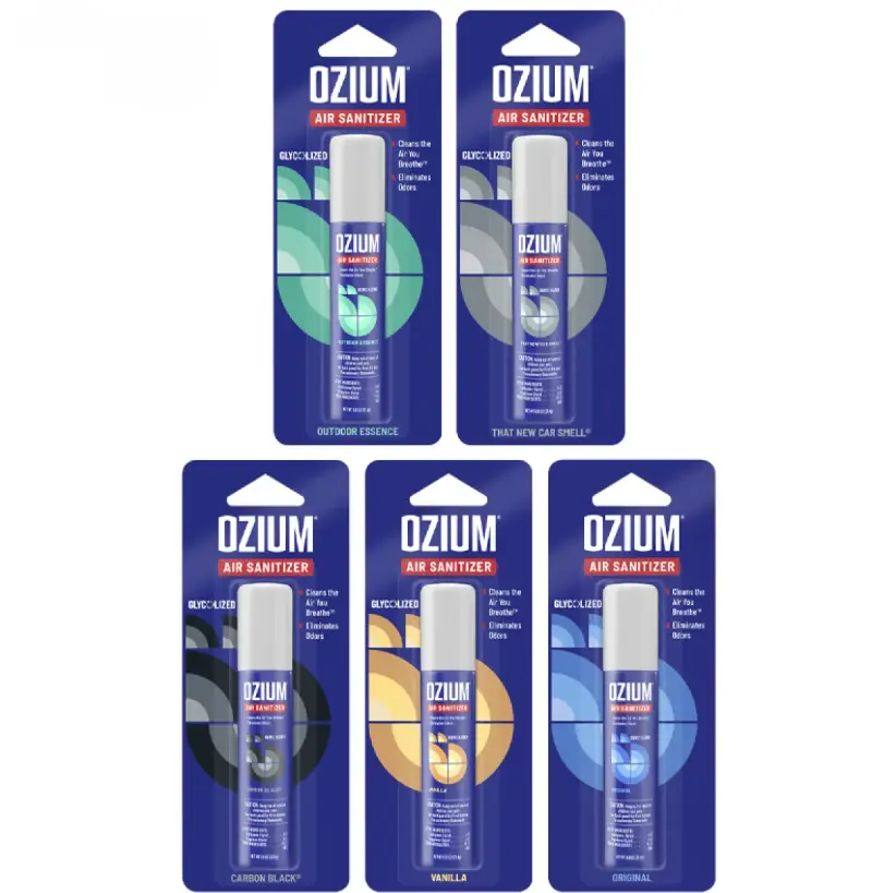 Ozium Air Sanitizer Spray 0.8oz 2 Pack Odor Eliminator Smoke & Air Freshener