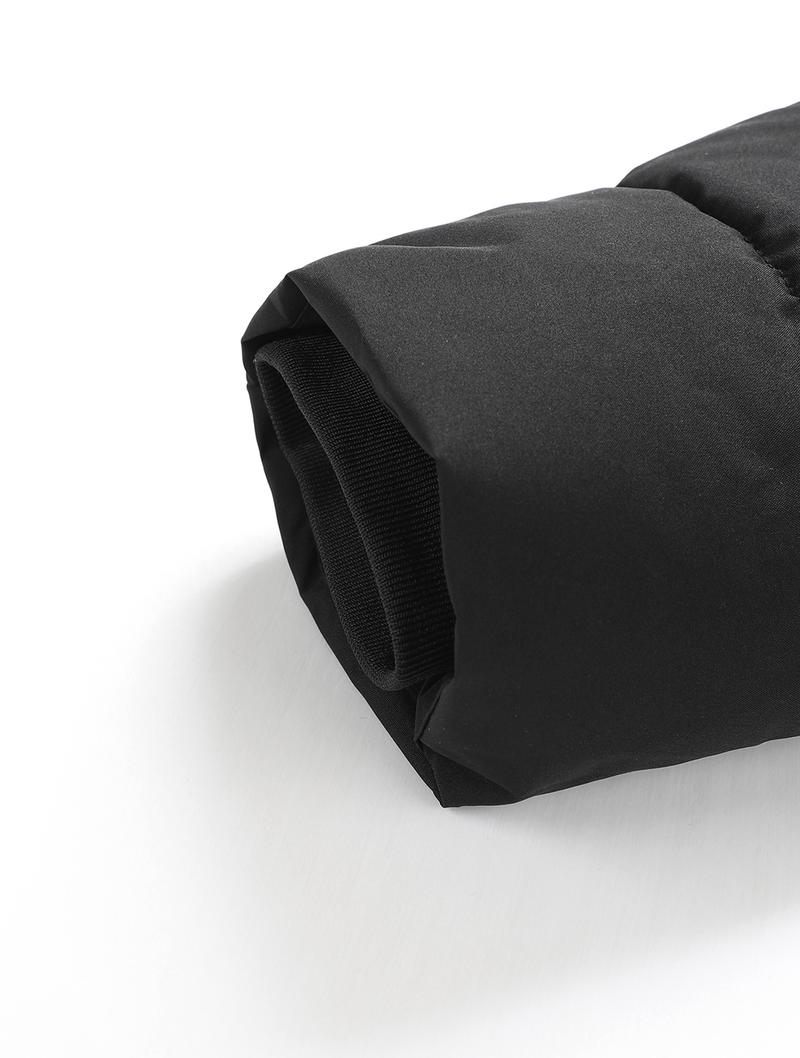 TJL Men's Black Quilted Hooded Jacket - Thermal Lined Zip Up Coat with Detachable Fur Hood by Fashion Brand Sherpa Fleece Long Sleeve Tops Casual Beige Plain