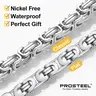 PROSTEEL 14K Gold Plated/Steel/Black Byzantine Chain Necklace Stainless Steel Stylish and Cool Length 18-30 Inches Width 4MM/6MM/8MM/10MM Necklaces For Men Women with Gift Box