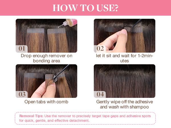 GOO GOO Fast Acting Tape in Extension Remover, Wig Glue Remover Professional Salon Quality