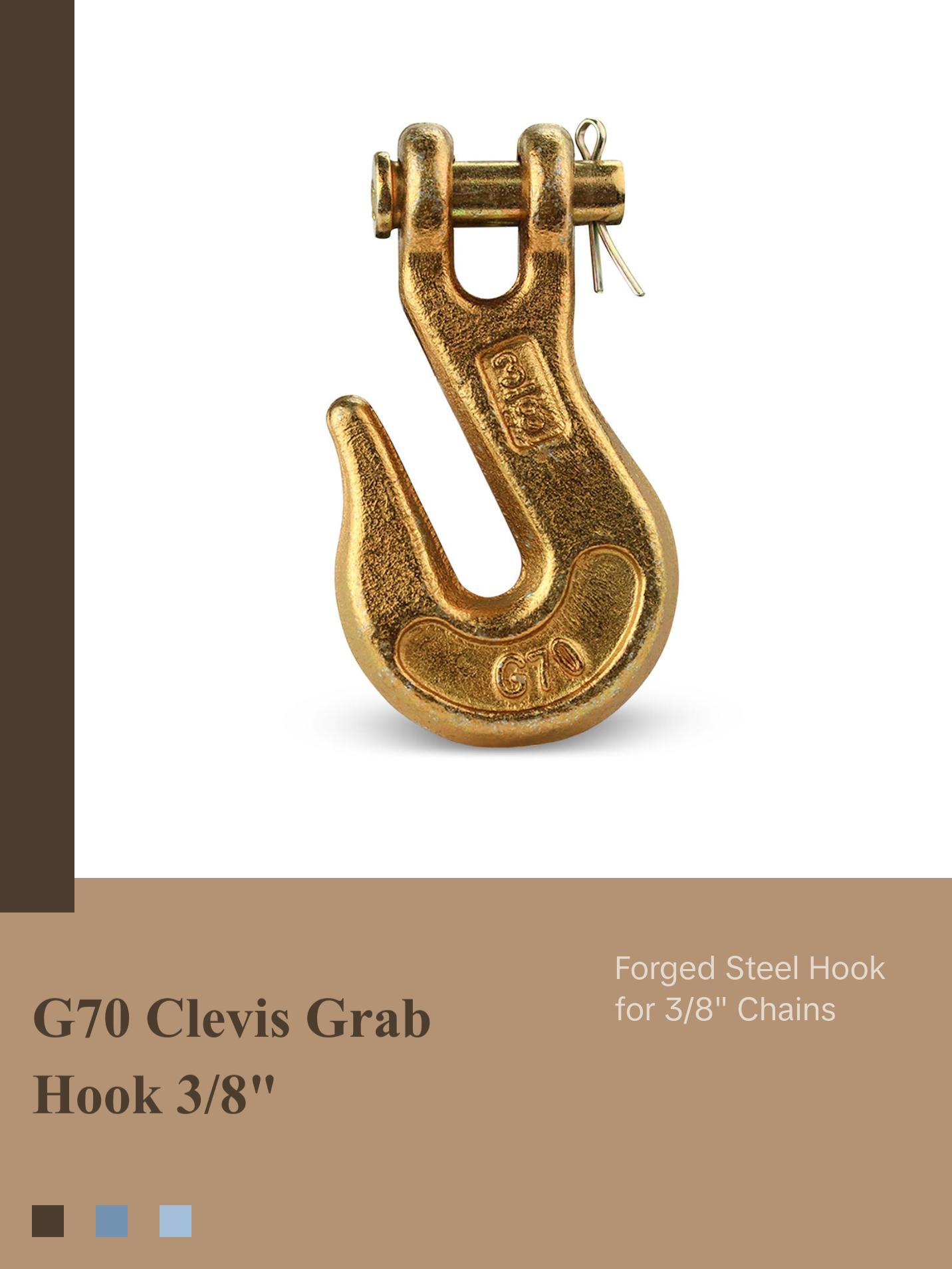 G70 Clevis Grab Hook, 3/8"