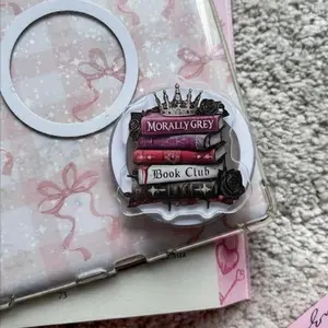 Morally Grey Book Club Griptok, Bookish MagSafe Phone Grip, Unique Grip for Readers and Lovers Library Card