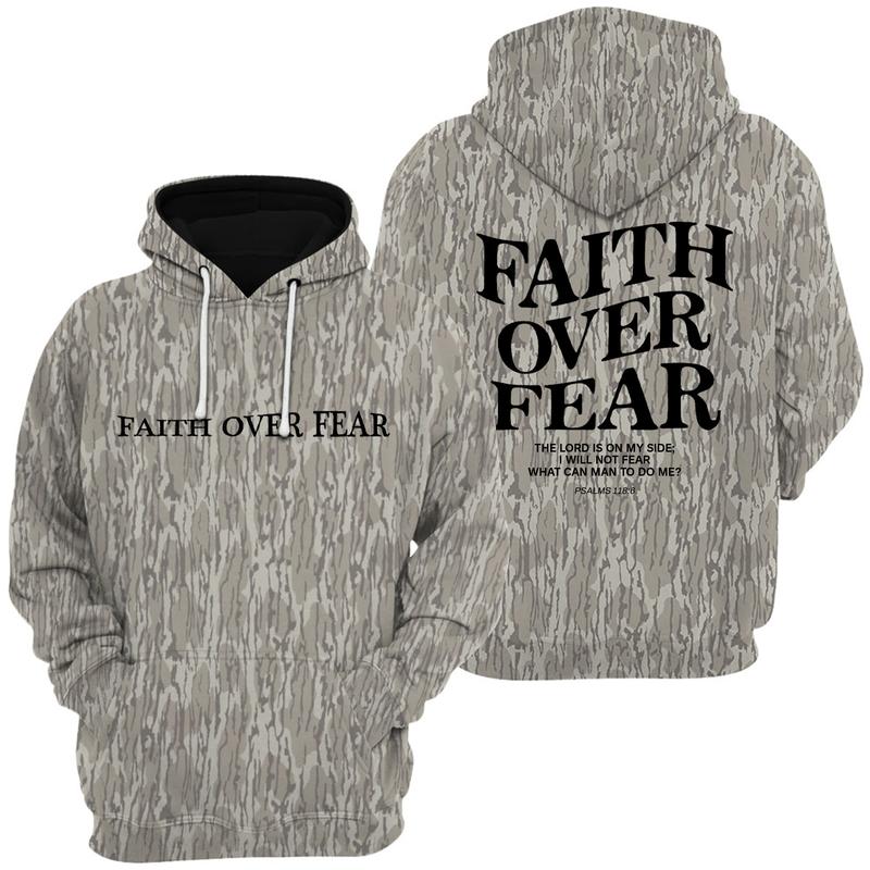Christian Faith Over Fear Camo Hoodie, Sweatshirt for Men Jesus Religious Shirts Oversized Graphic Tees Acid God Camo Hoodie, Sweatshirt