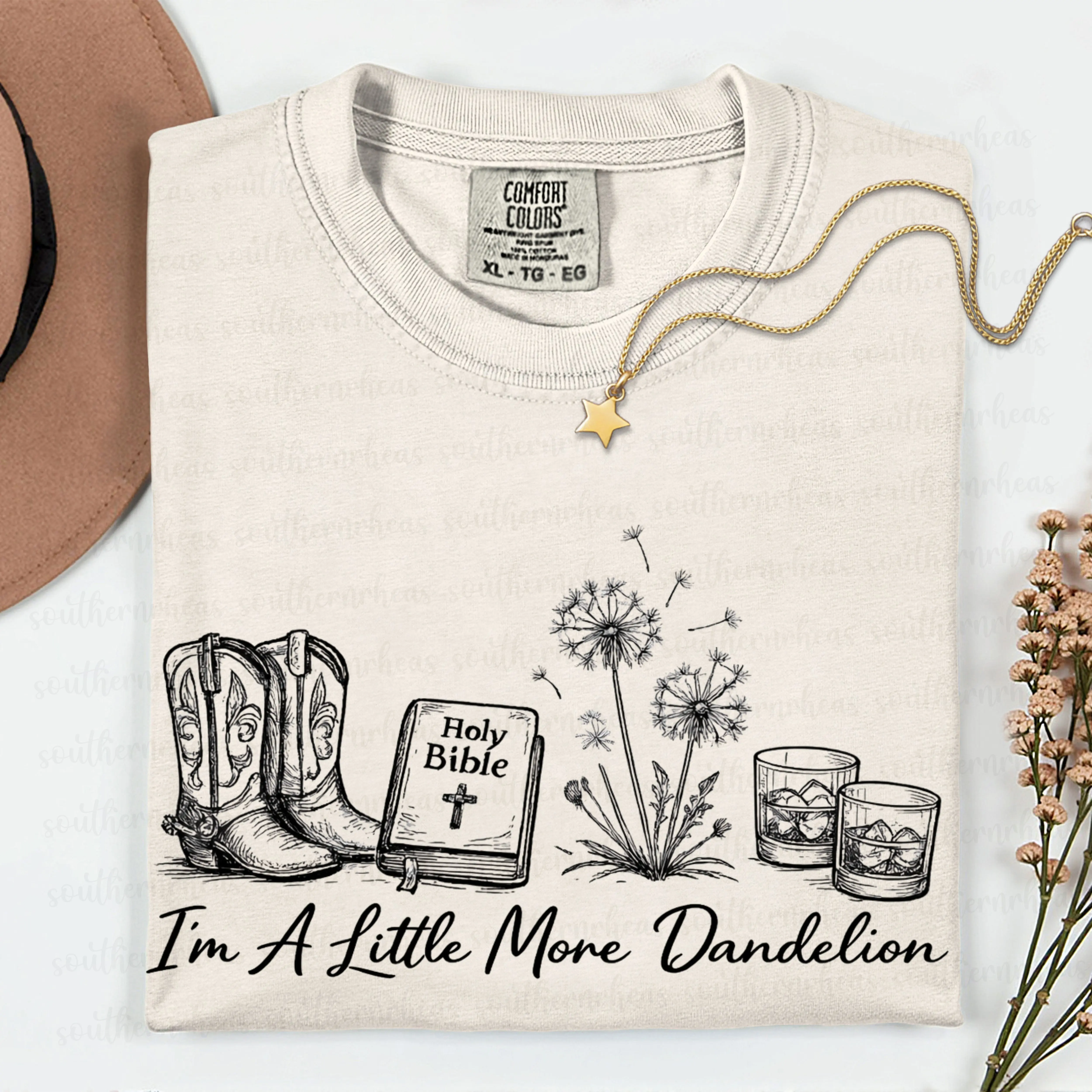Little More Dandelion Comfort Colors Graphic Tshirt, Country Western Music Concert Shirt