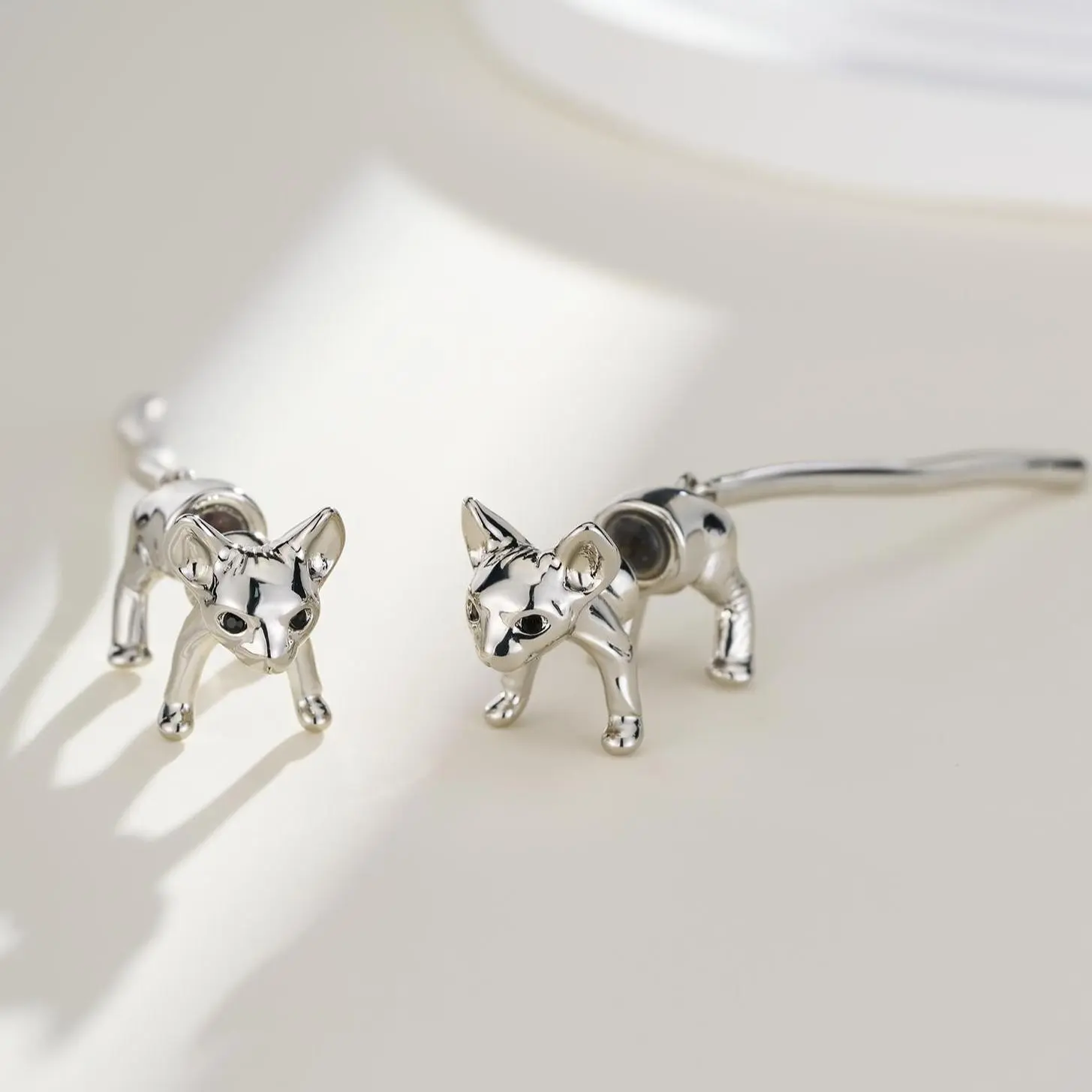 OUFER BODY JEWELRY Minimalist Cat Stud Earrings in 316L Stainless Steel, Versatile Animal Graphic Jewelry, Hypoallergenic and Nickel-Free OUFER BODY JEWELRY Minimalist Cat Stud Earrings in 316L Stainless Steel, Versatile Animal Graphic Jewelry, Hypoallergenic and Nickel-Free