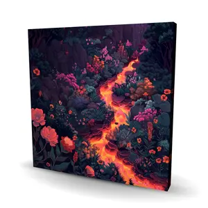 Conscious Sales C1RC2424AHY0UM 24 x 24 in. Flowing Magma - Orange Canvas Art for Stylish Home Decor