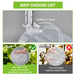 Garvee 12 Pack 8 in Clear Nursery Pots for Plants with Saucers, Thickened Plastic Plant Pots with Drainage Holes, Transparent Seeding Start Planters for Indoor Outdoor