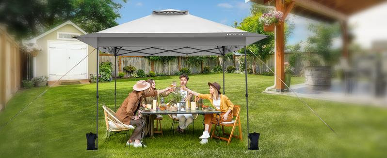 VIVOHOME 13 x 13 FT Pop Up Canopy Tent One Push Setup Outdoor Portable Shelter Tent Heavy Duty with Wheel Carry Bag and 4 Sandbags, 169 Square Feet of Shade