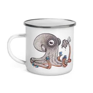 Quad Shot Quinn Gloomy Octopus Enamel Mug (11oz)