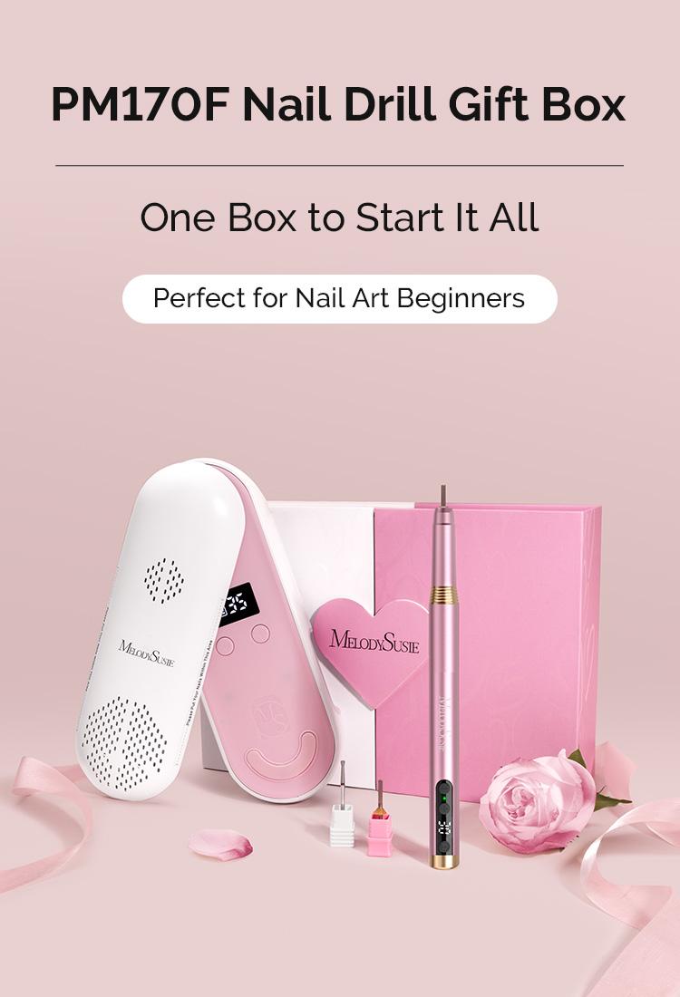 MelodySusie Mother's Day Nail Drill Gift Box with Premium Nail Drill and Nail Lamp for Nail Beginners & Professionals