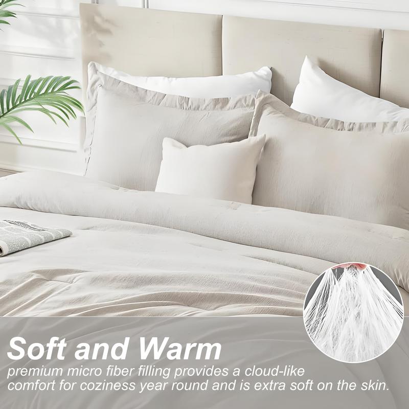 Bepatio 3pcs Soft Cozy Comforter Set Queen Size - Washable Bedding Comforter In Twin Size, Luxury Bedroom Decor Accessories, Breathable Lightweight Fluffy Bedding Sets with 1 Comforter and 2 Pillow Shams, full comfort, Ideal Gift Bepatio 3pcs Soft Cozy Comforter Set Queen Size - Washable Bedding Comforter In Twin Size, Luxury Bedroom Decor Accessories, Breathable Lightweight Fluffy Bedding Sets with 1 Comforter and 2 Pillow Shams, full comfort, Ideal Gift