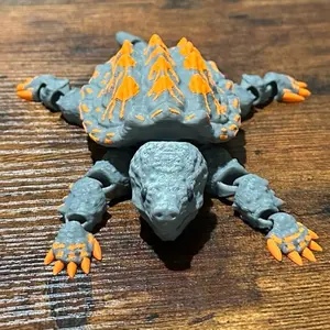 Articulated 3D Printed Snapping Turtle with Robust Shell & Powerful Limbs Ideal for Educational Purposes or Reptile Enthusiasts