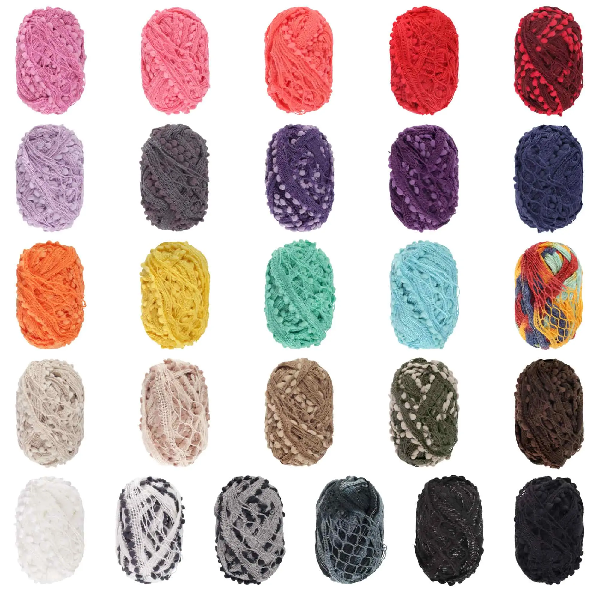 Fishnet Pom Pom Yarn: Mini Bonbons