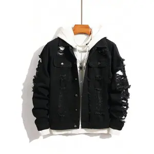 Men's solid color corrugated design button denim jacket, a regular casual, fashionable and comfortable long sleeved jacket for daily wear, all season men's clothing, jacket