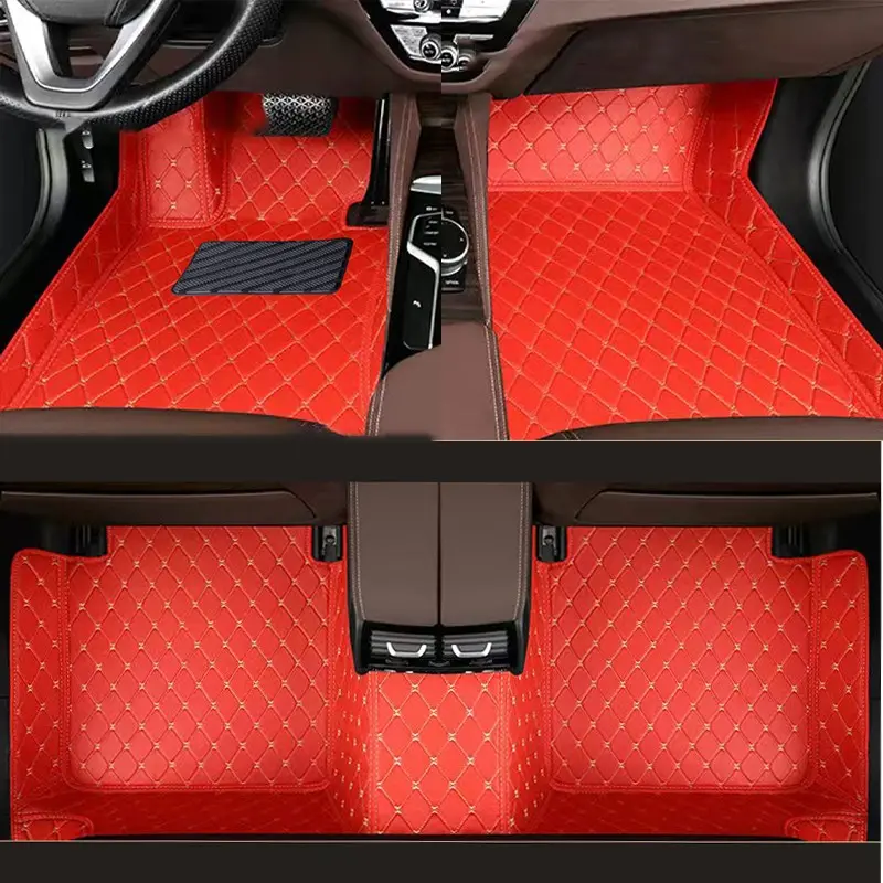 Custom Car Floor Mat Automotive Floor Mats Car Foot Mats For Toyota Hilux 2015~2020 Left/Right -hand Drive Auto Interior Accessories Fashion Diamond Styling Leather Carpet Waterproof Design Full Coverage