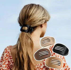 4pcs Solid Color Flat Hair Clips Set-Minimalist Acrylic Barrettes for Women,Strong Hold Claw Clips for Thick or ThinHair l Elegant, No-Crease,Daily & PartyStyling Accessorie