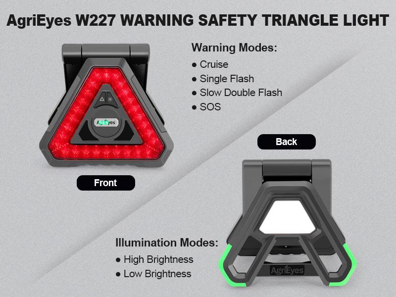 AgriEyes 4-in-1 LED Safety Light | Flashlight, Triangle, SOS, Freestanding Mode