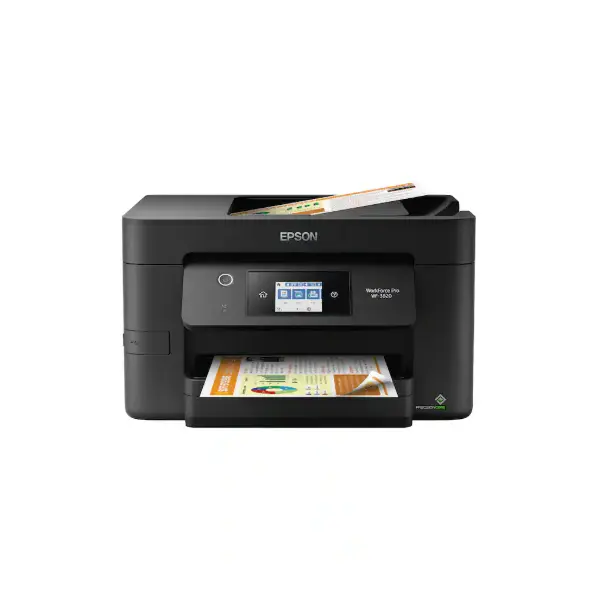 Epson Workforce Pro WF-3820 Wireless Color All-in-One Inkjet Printer, Print, scan, copy, fax, up to 21 ppm, 35-sheet ADF, auto 2-sided, 250-sheet tray, ideal for home and small offices - Black
