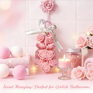 Handcrafted Rose-Shaped Soap Set (16 Pieces), Elegant Rose Design for Valentine’s Day Gifts, Romantic Home Decor Accent, Decorative Soap Bouquet for Bathroom or Vanity Display, Handmade Soap Collection for Daily Use and Thoughtful Gifting  soap decor