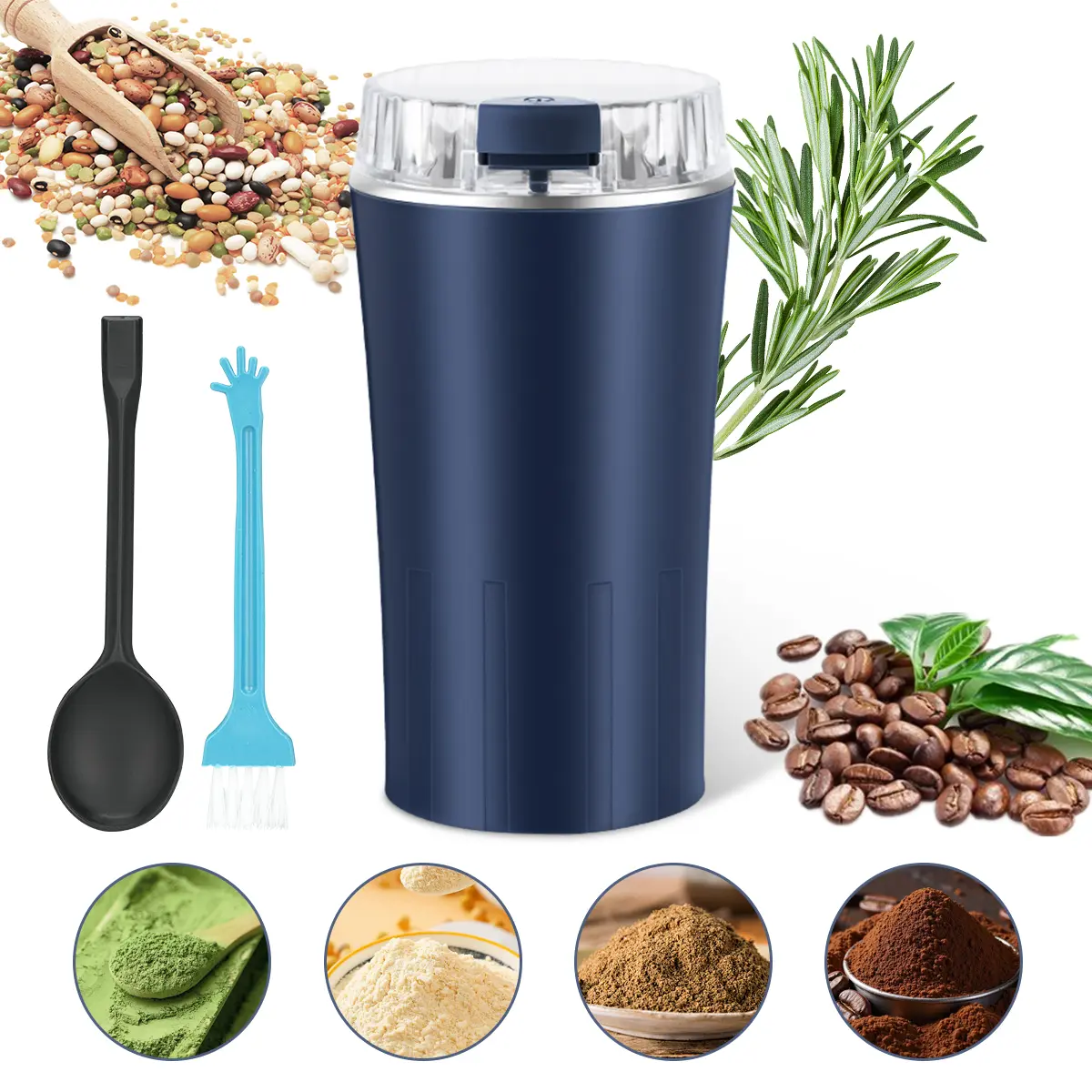 Coffee Grinder Electric, Multifunctional Grinder for Coffee Beans Spices Nuts & Grains, 300W Dry Grinder Machine for Kitchen