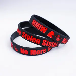 MMIW No More Stolen Sisters Silicone Wristband | Red Awareness Bracelet | Support Missing and Murdered Indigenous Women Movement