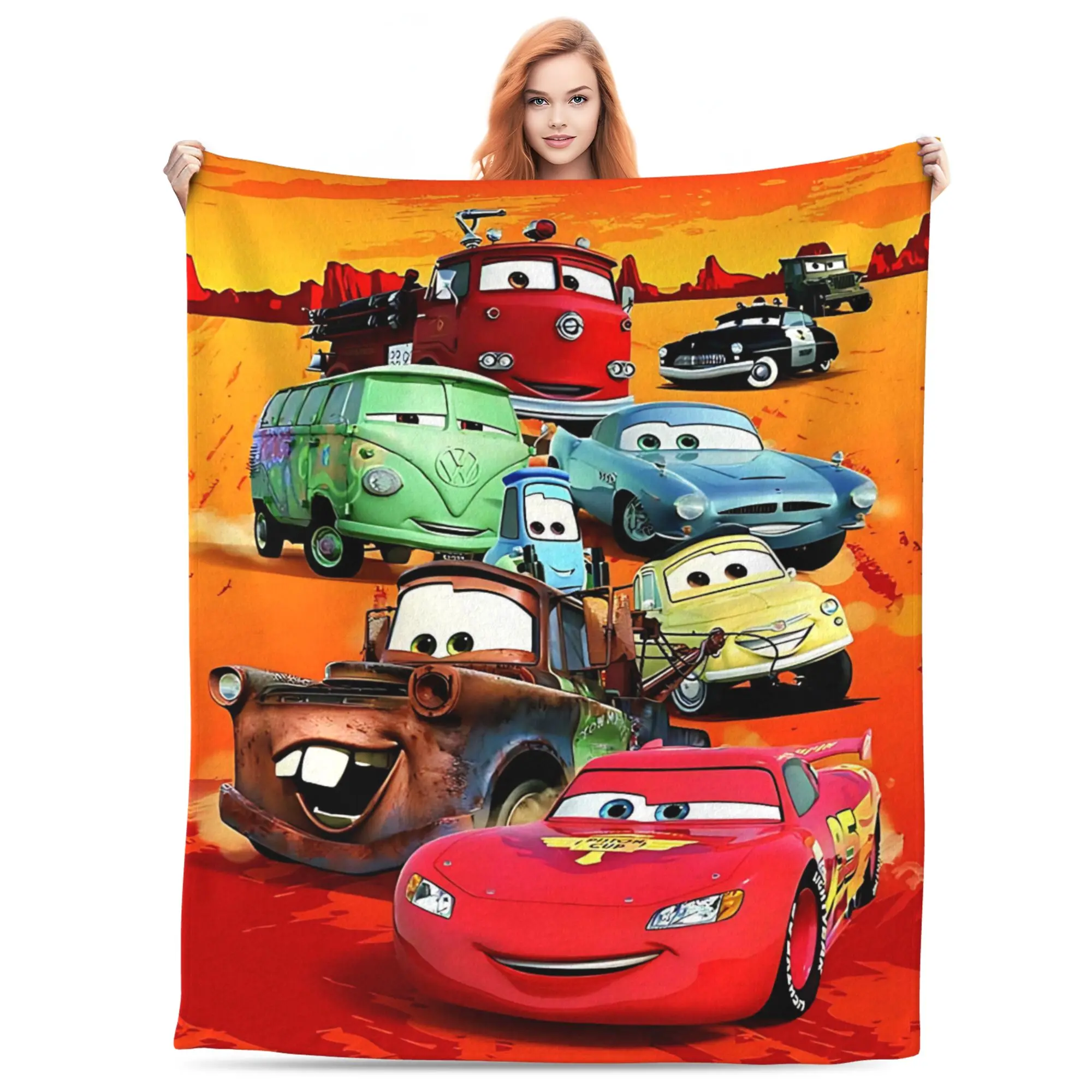 [SummerVibes] DISNEY CLASSIC Cars Movie Fleece Throw Blanket – Cartoon Design, Soft Cozy Blanket for Kids, Teens & Disney Pixar Fans, Perfect for Bed, Couch or Travel