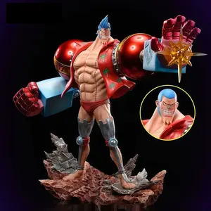 One Piece Franky New World - Attack Laser Stance Statue with Interchangeable Face Anime PVC Figure Collectible Figurine Display