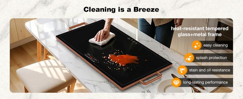 WARMOUNTS Electric Warming Tray - Multi-Size (40"x14", 32"x18", 24"x16") , Temperature Control Food Warmers for Buffets Party with Touch-sensitive Buttons and Timer, Full Surface Tempered Glass Top Heating Food Warming Tray