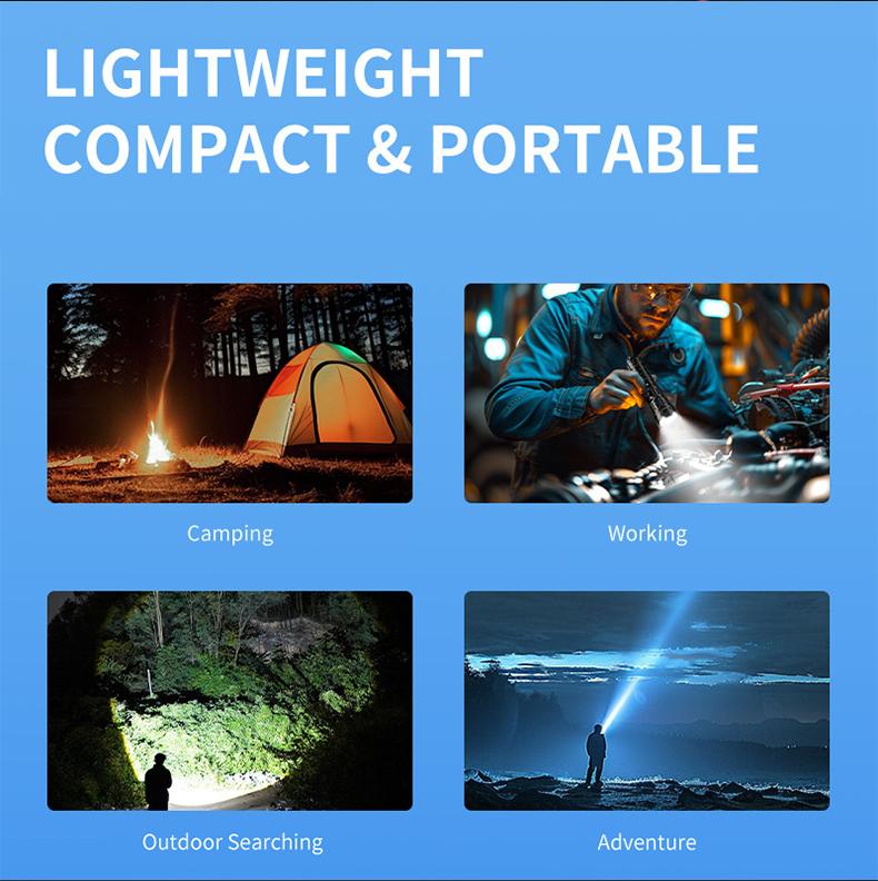 2-in-1  FLASHLIGHT with Charging Phone Function | Super Bright, USB Rechargeable, Zoomable | Camping, Emergency, Fishing Torch light strong light flashlight