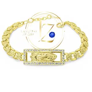 COD3001  Virgen Guadalupe bracelet 7.5 inch plus 1 inch extension