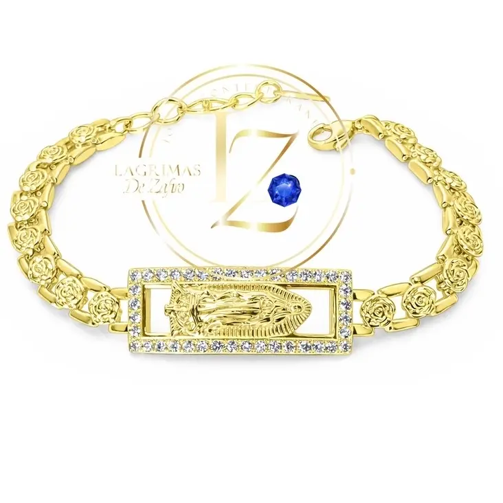 COD3001  Virgen Guadalupe bracelet 7.5 inch plus 1 inch extension