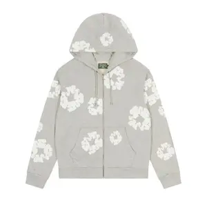 2025 Denim Tears Cotton Wreath Zip Hoodie 'Grey'