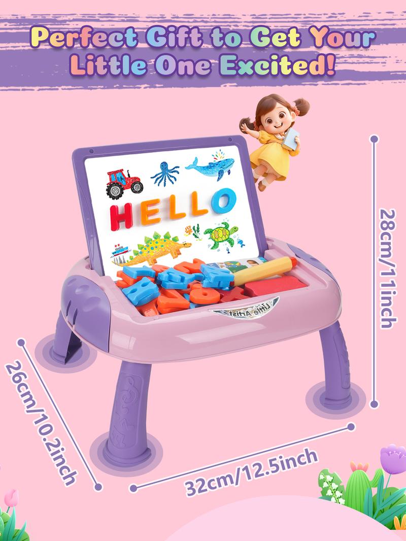 Egofuntoy Small Erasable Drawing Board Easel with Letters & Numbers for Kids Ages 1-2 Double-Sided Whiteboard for Watercolor & Math Learning Creative Gift Toys Children's Art Set Multifunctional