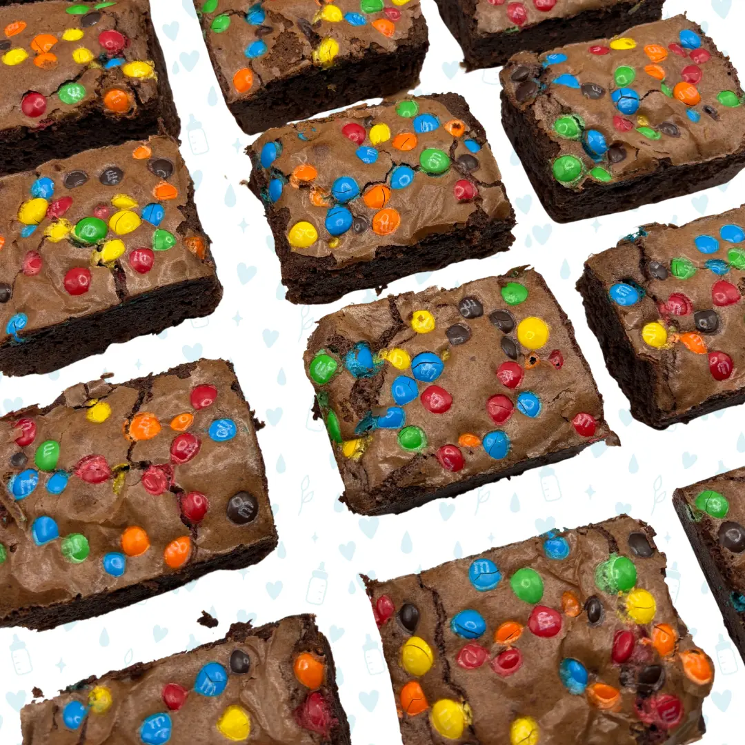 Ginger's Signature Lactation Brownie with Colorful Candy -6 Individually Sealed Baked Chocolatey Fudgy Snack for Breastfeeding
