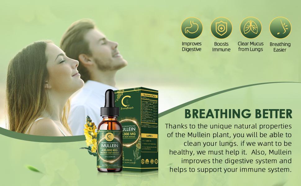 ***Greenpeople Mullein Leaf Drops for Lungs Mullein Leaf Extract & Marshmallow Root for Lung Cleanse&Detox -Immune Support Supplement, 2 fl oz Healthcare Vitamin