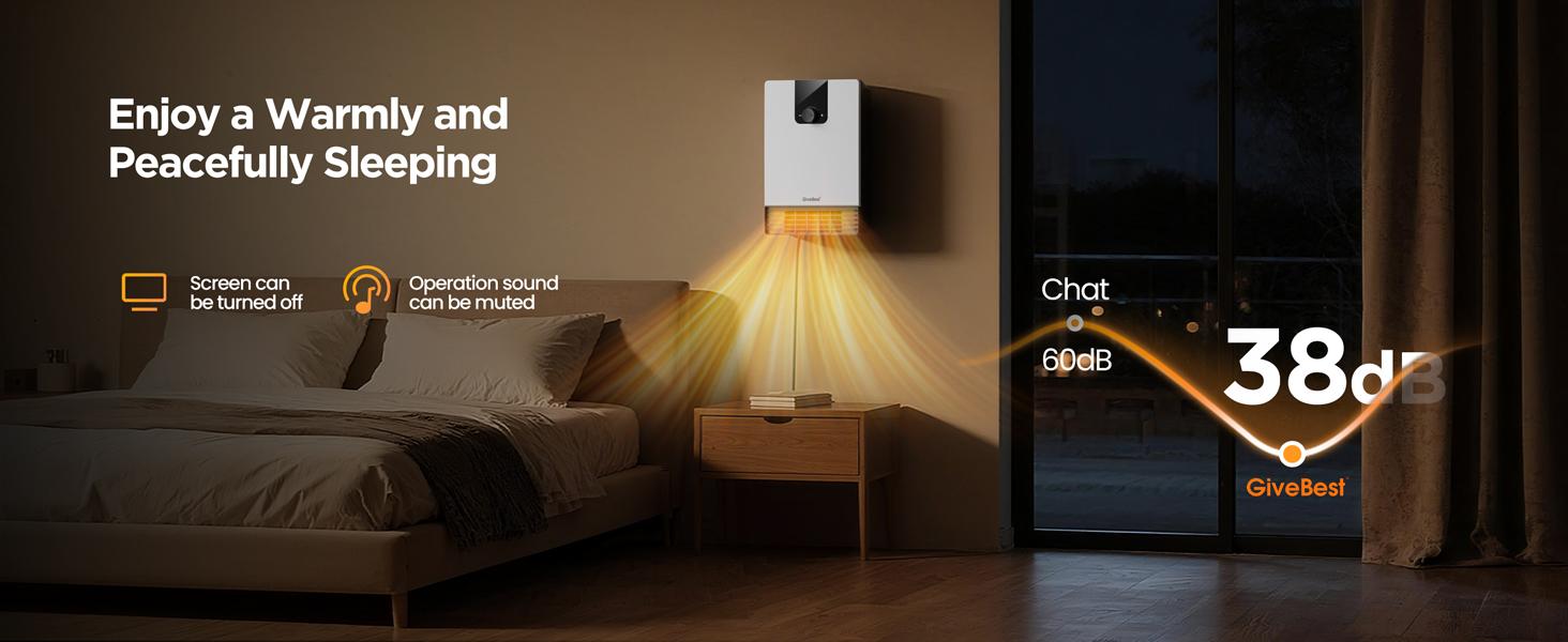 GiveBest Wall Heater for Bathroom, 1500W Fast Heating Electric Space Heater with ALCI Plug, Adjustable Thermostat, 3 Heating Modes, 24H Timer, Easy Mounted Heater for Indoor Use, Home, Office, White