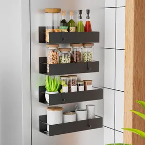 Metal Magnetic Spice Storage Rack Organizer for Refrigerator and Oven, Fridge Organizers and Storage, Kitchen  Utensils